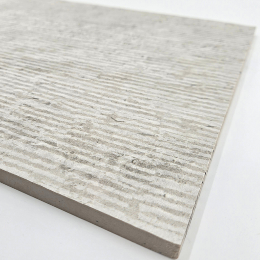 Detail Silver Ruled Organic Textured Porcelain