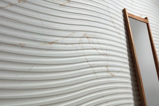 Dual White Wave Wall Tile 3D 13x40