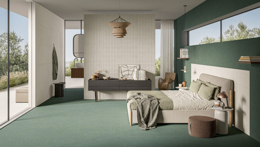 accent wall in homey stripes matte whiye