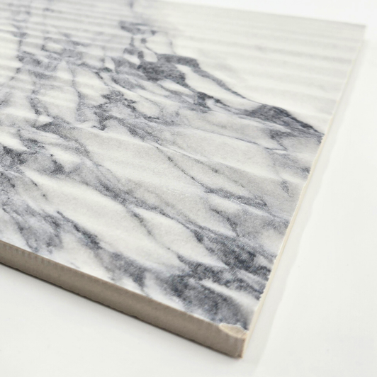 3D detail Persian Blue Fluted tile