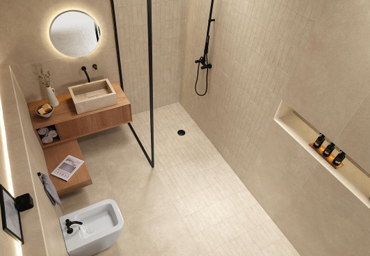 Nobu Beige Modern Bathroom Nobu Beige Modern Bathroom