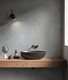 Paper Clay Avio Gray 3D textured tile on Wall of a Modern Bathroom
