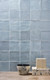 Blue zellige look ceramic Tile