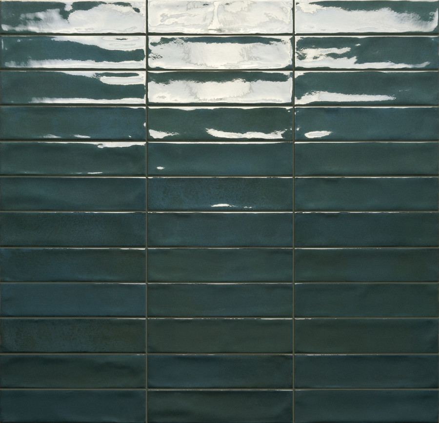 color, variation, and texture of Marrakech Ocean Blue zellige look subway tile