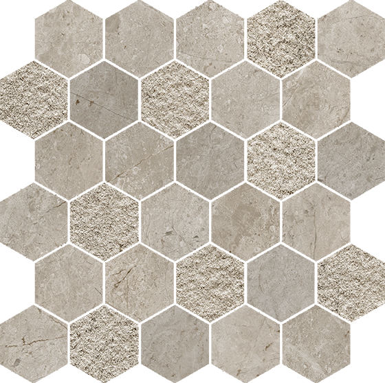 Orvieto Cenere Hexagon Blend Mosaic