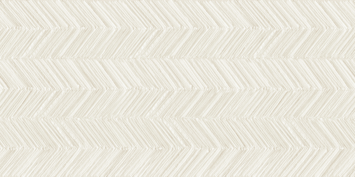 Varana White Tweed Deco 24x48 – Sculpted Chevron Tile for Walls
