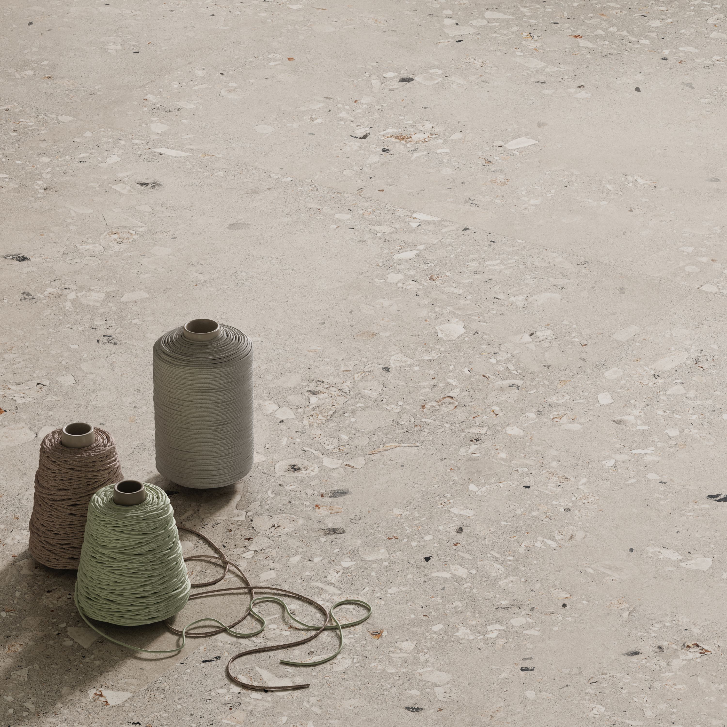 Cosmo Pearl 36x36 Porcelain Tile - Light Terrazzo Look | Brick