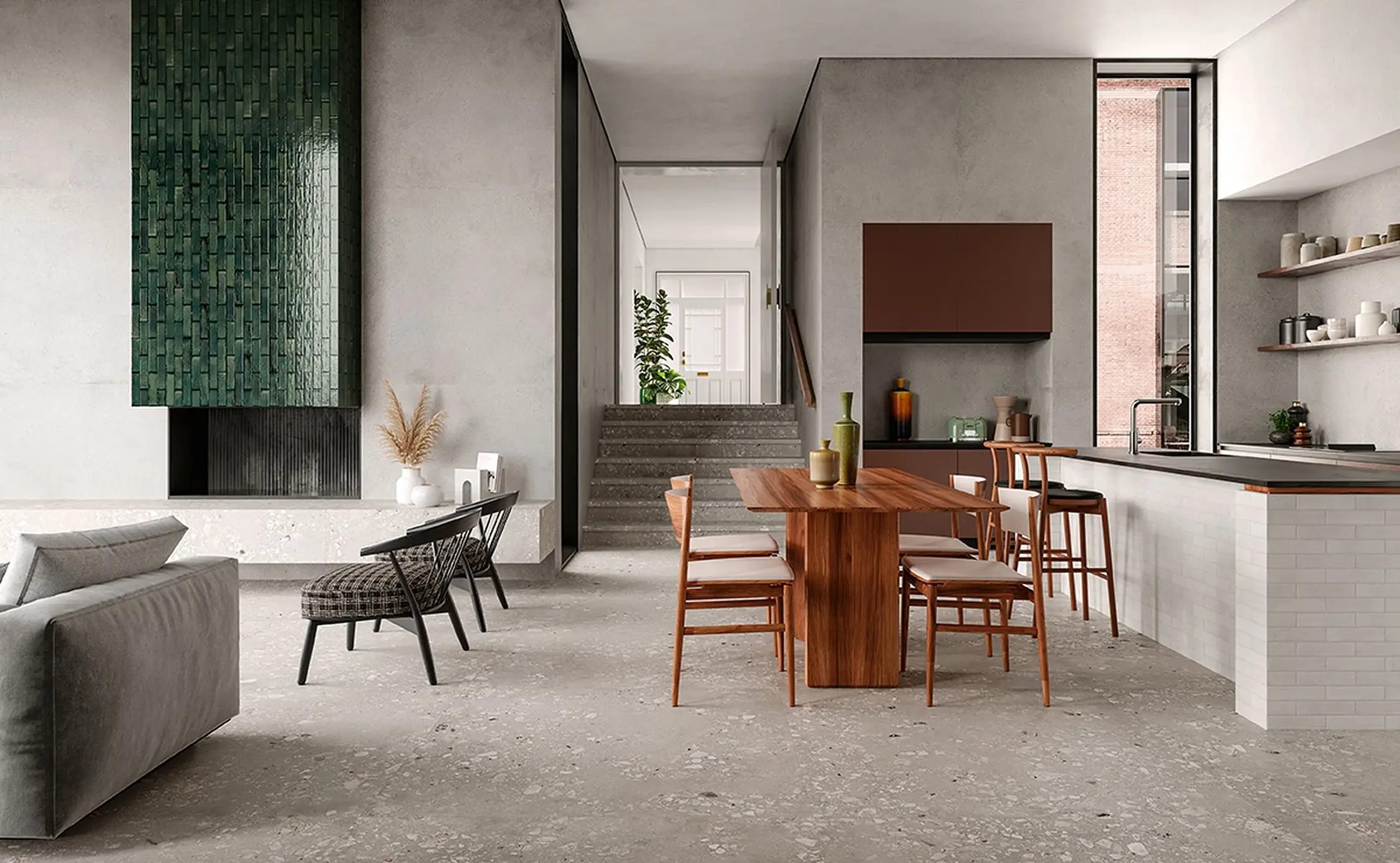 Cosmo Cement 36x36 Porcelain Tile - Cool Gray Terrazzo Look