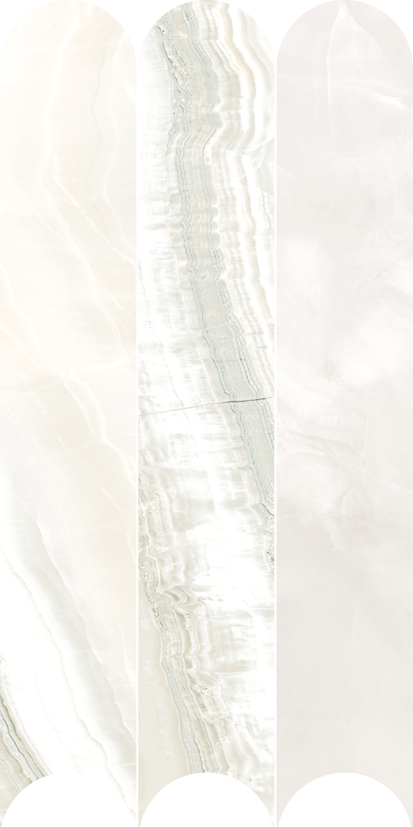 Crystal White Onyx Arches Mosaic - Venus Collection