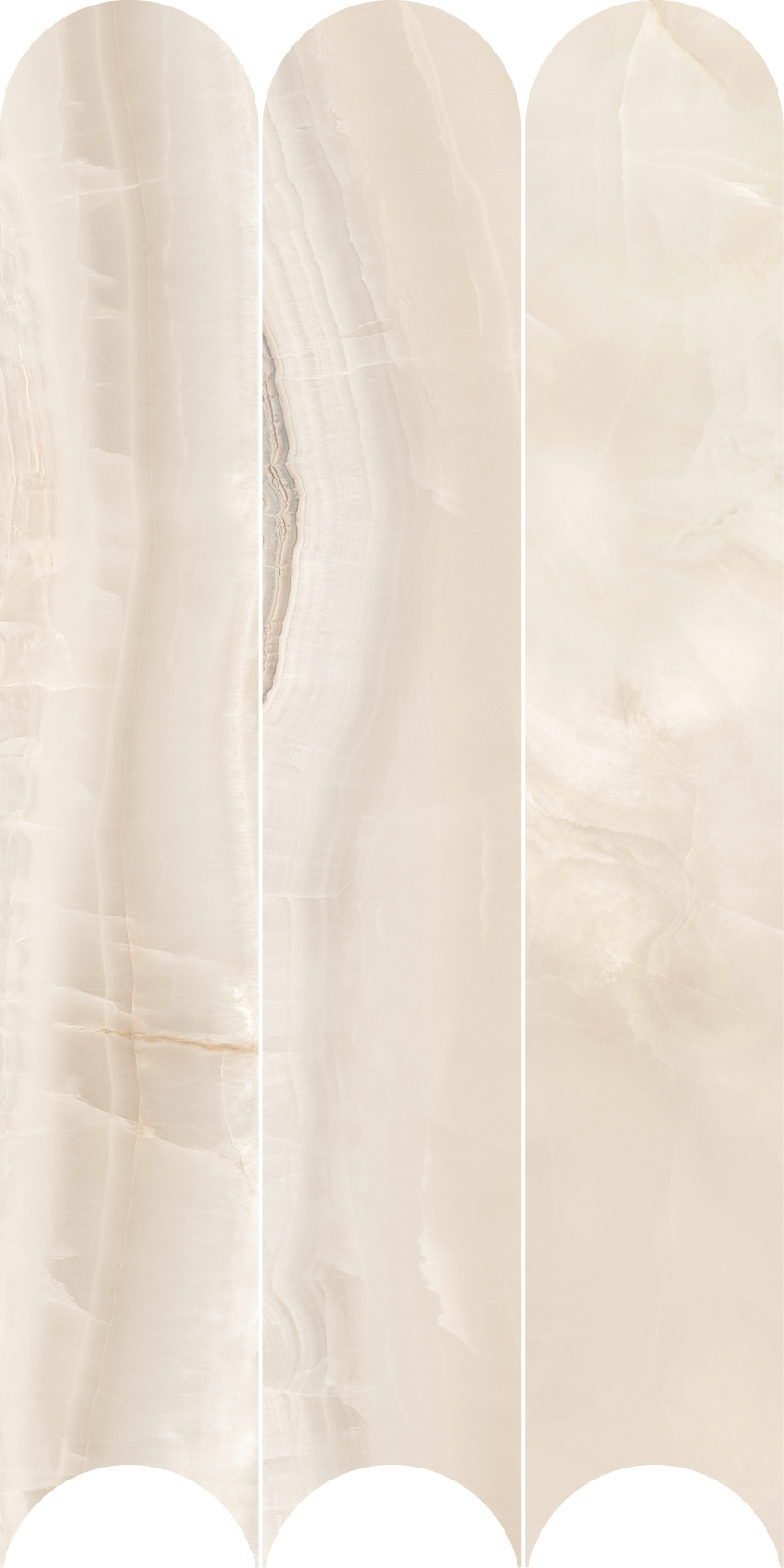 Venus Amber Arches- Creamy Onyx Loom Porcelain Mosaic