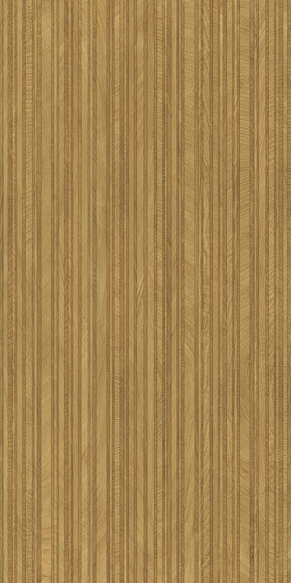 Circles Walnut 3D Slats Ribbed Wood Effect Porcelain Tile