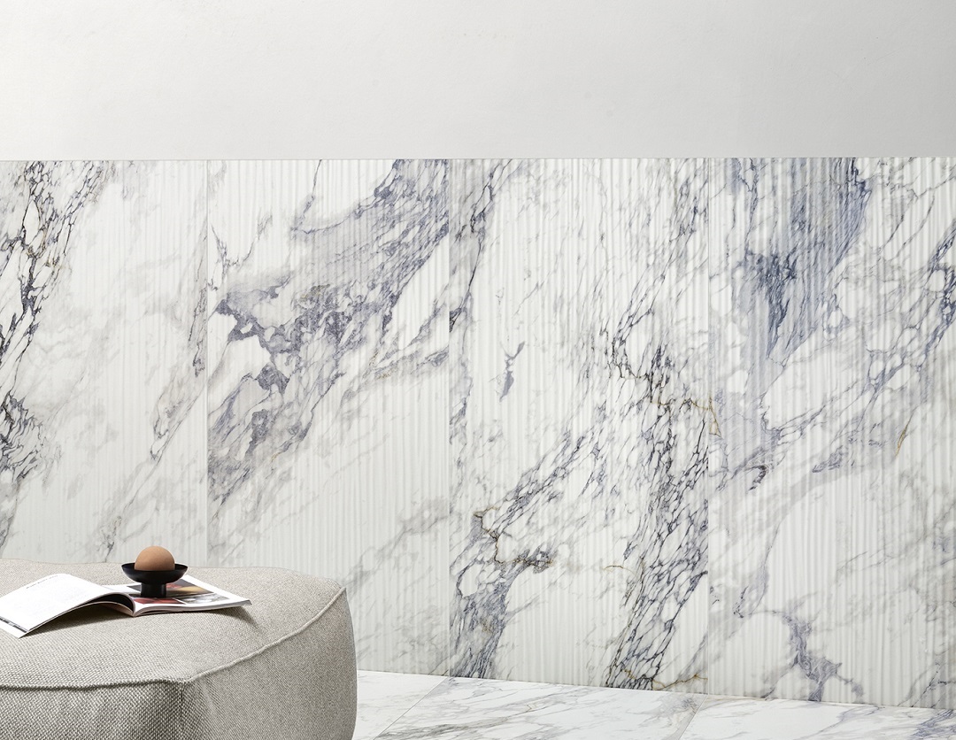 Symphony Persian Blue fluted Deco Tile