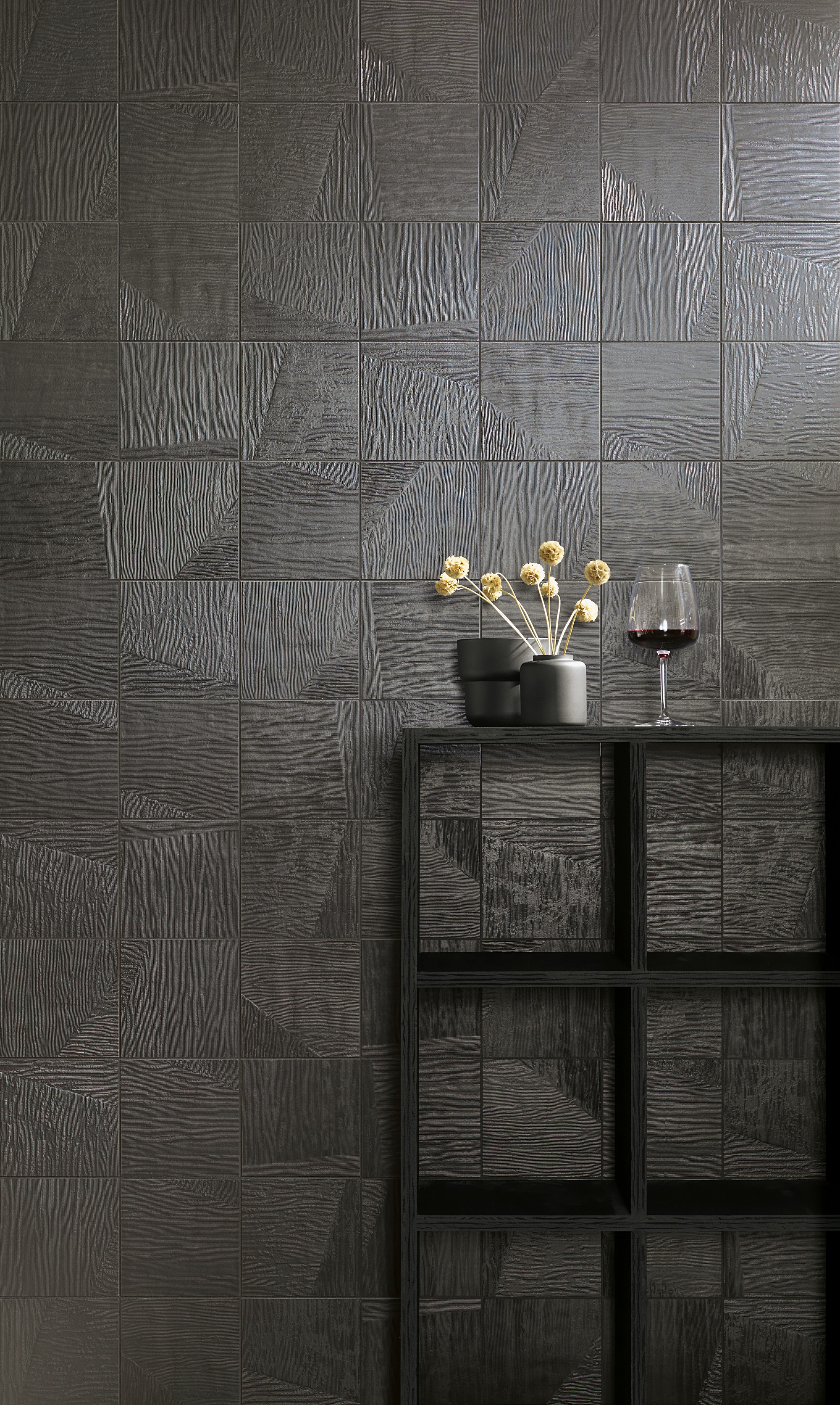 Sassoscritto Abyss | Black Modern Tile | Brick City Tile