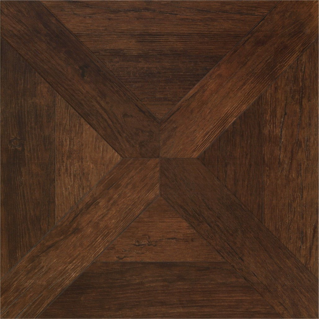 Parquetry Floor from Belgium/1863英アンティーク Vintage Rovere 19x19 Porcelain Tile | Deep Walnut Wood Look