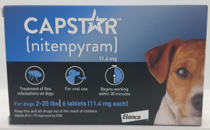 Capstar (nitenpyram) Dogs 2-25 lbs Oral Flea Treatment 6 Tablets 