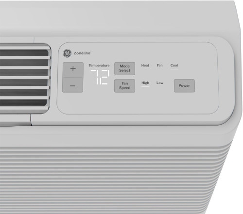 GE Zoneline AZHS07ECXXA 7,100 BTU 265V PTAC Heat Pump, Corrosion Protection, Touch Controls, 0.9 Pints/Hour, Heat & Freeze Sentinels, and LED Display