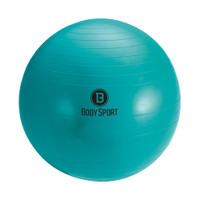 BODY SPORT 85 CM (BODY HEIGHT 6'9" OR TALLER) FITNESS BALL (EXERCISE BALL), TEAL, INCLUDES PUMP, INSTRUCTIONS, ILLUSTRATED EXERCISE GUIDE, LATEX FREE