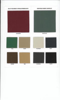 Heritage color chart for Zenith II and CI chiropractic tables