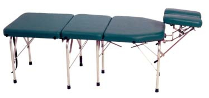 Lloyd 108 Portable adjusting chiropractic table
Table Specifications
Tilting & Elevating headpiece
Full Drop System includes: Forward Motion & Straight Drop headpiece, Chest Drop, Lumbar/Pelvic Drop
1 7/8" Foam
42 lbs.
Optional - Adjustable Legs 21" to 26" by 1 " increments
67 ½" L X 20" W
UPS Shipping