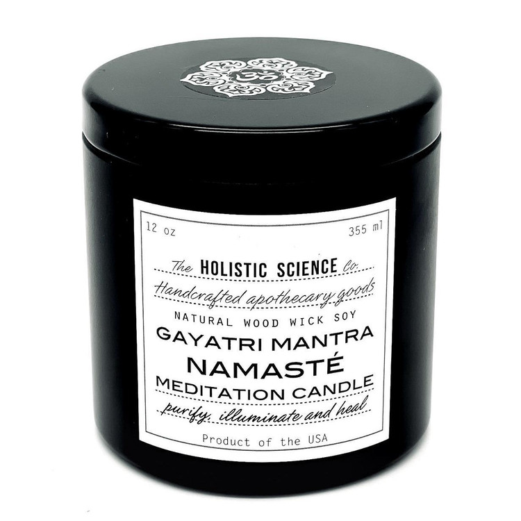 Meditation Candle: Gayatri Mantra-Namasté, 12oz