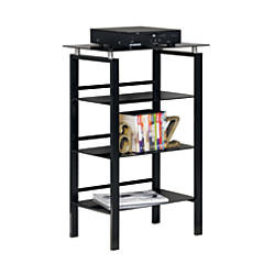 Realspace Lake Point 3 Shelf Bookcase 38 Inch H X 23 5 8 Inch W X 16 Inch D Black Office Wagon
