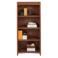 Realspace Marbury Collection 5 Shelf Bookcase 70 1 2 Inch H X 31 1 2 Inch W X 13 Inch D Auburn Brown Office Wagon