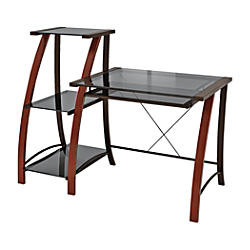 Z Line Designs Triana Wood Desk With Bookcase 42 Inch H X 54 Inch W X 24 Inch D Cherry Office Wagon