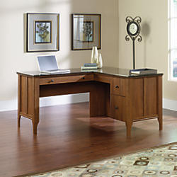 Sauder Appleton Collection Faux Marble Top L Desk 30 3 4 Inch H X 60 Inch W X 59 Inch D Sand Pear Office Wagon