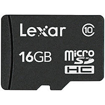 Lexar; microSDHC&trade; Class 10 Memory Card, 16GB, LSDMI16GABNLC10