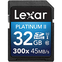 Lexar; Platinum II Secure Digital High Capacity (SDHC&trade;) Class 10 Memory Card, 32GB