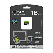 PNY Class 10 Micro SD Memory Card, P-SDU16GU190G-GE, 16GB