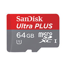 SanDisk Ultra; PLUS MicroSDXC&trade; Memory Card With Adapter, 64GB