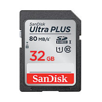 SanDisk Ultra; PLUS SDHC&trade; Memory Card, 32GB