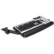 3M&trade; Underdesk Adjustable Keyboard Drawer With Leatherette Wrist Rest, Black
