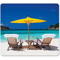 Fellowes Recycled Mouse Pad - Caribbean Beach - Beach - 8 inch; x 9 inch; x 0.1 inch; Dimension - Multicolor - Rubber Back - Slip Resistant, Scratch Resistant