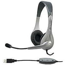 Cyber Acoustics AC-850 VoIP Headset, Black/Platinum