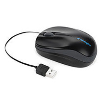 Kensington Pro Fit Optical Mouse with Retractable Cord, Black