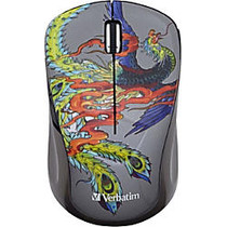 Verbatim Wireless Notebook Multi-Trac Blue LED Mouse, Tattoo Series