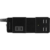 Macally Portable Power Strip with USB 2.0 Hub and Charger