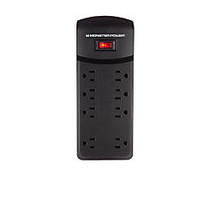 Monster Cable Core Power 800 AVU 8-Outlet Surge Protector With USB And A/V Protection, 2.5' Cord, Black