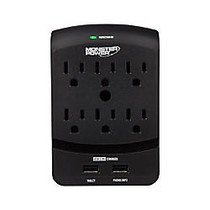 Monster; 6-Outlet Wall Power Tap, 5.5 inch; x 3.7 inch; x 2.5 inch;, Black