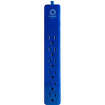 PowerGear 6-Outlet Surge Protector, 4' Cord, Blue