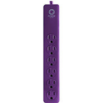 PowerGear 6-Outlet Surge Protector, 4' Cord, Purple