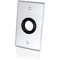 C2G Single Gang 1in Grommet Wall Plate - Brushed Aluminum