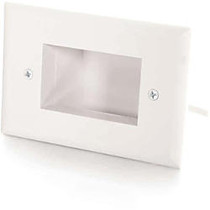 C2G Single Gang Easy Mount Recessed Low Voltage Cable Plate (White)