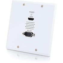 C2G TruLink Single Gang HDMI+RS232 over Cat5 Wall Plate Receiver - White