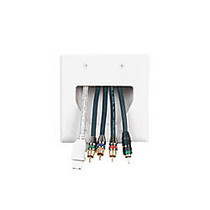 Datacomm 2-Gang Recessed Cable Plate Brown