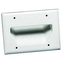 Datacomm 3-Gang Recessed Cable Plate White