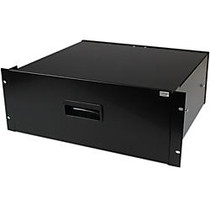StarTech.com 4U Black Steel Storage Drawer for 19in Racks and Cabinets - 4U Black Sliding Rack Storage Drawer