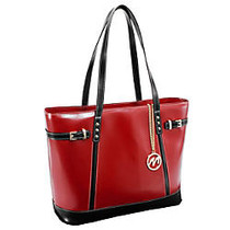 McKleinUSA; Serafina Tote, 15 inch;H x 12 1/2 inch;W x 6 inch;D, Red/Black